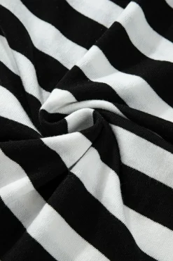 Sale Dear-Lover Slim Fit High Neck Knit Sweater Black Stripe
