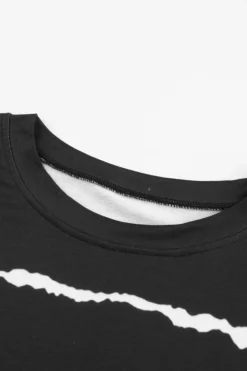 Outlet Dear-Lover Striped Abstract Long Sleeve Casual Sweatshirt Black