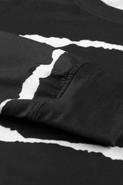 Outlet Dear-Lover Striped Abstract Long Sleeve Casual Sweatshirt Black