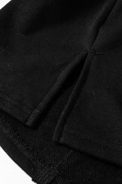 Hot Dear-Lover Striped Colorblock Patchwork Collar Sweatshirt Black