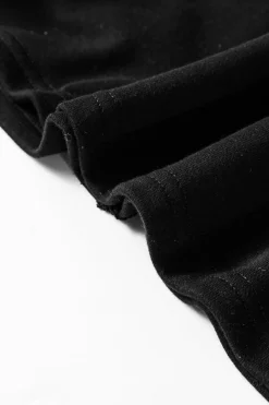 Hot Dear-Lover Striped Colorblock Patchwork Collar Sweatshirt Black