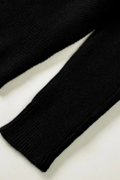 Discount Dear-Lover Striped Long Sleeve Knit Sweater Black