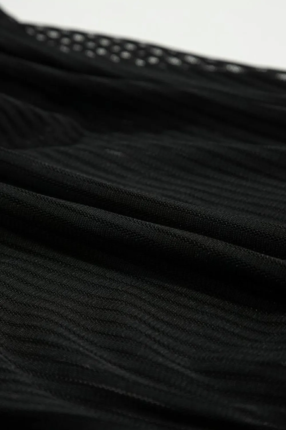 Sale Dear-Lover Striped Mesh Knotted Hem Tankini Swimsuit Black