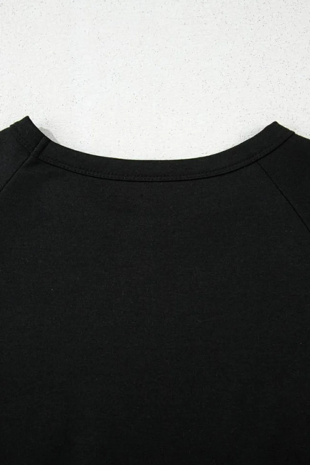 Clearance Dear-Lover Striped Patch Front Casual Tee Black