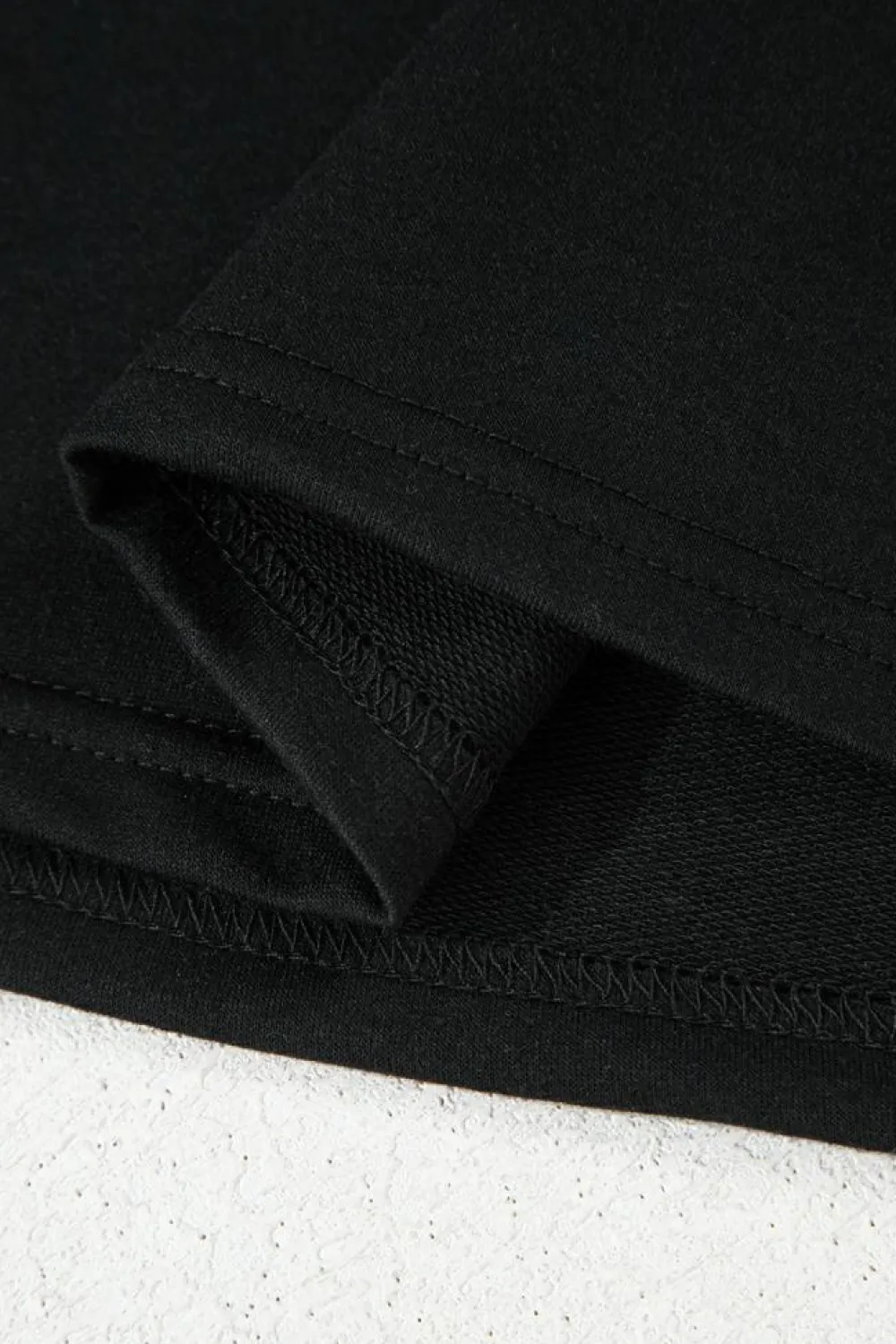 Clearance Dear-Lover Striped Patch Front Casual Tee Black
