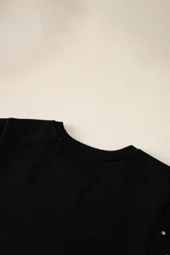 Hot Dear-Lover Studded Short Sleeve Top Black