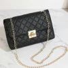 Best Dear-Lover Textured PU Leather Gold Chain Buckle Single Shoulder Bag Black