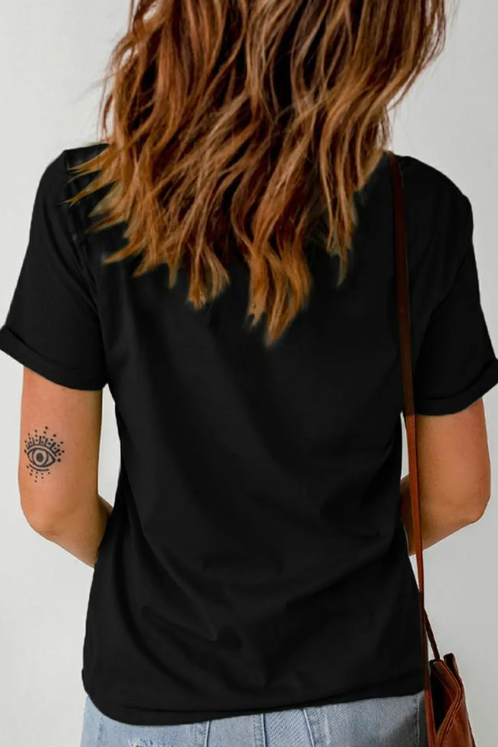 Fashion Dear-Lover Thankful Grateful Blessed Leopard Print Crewneck T Shirt Black