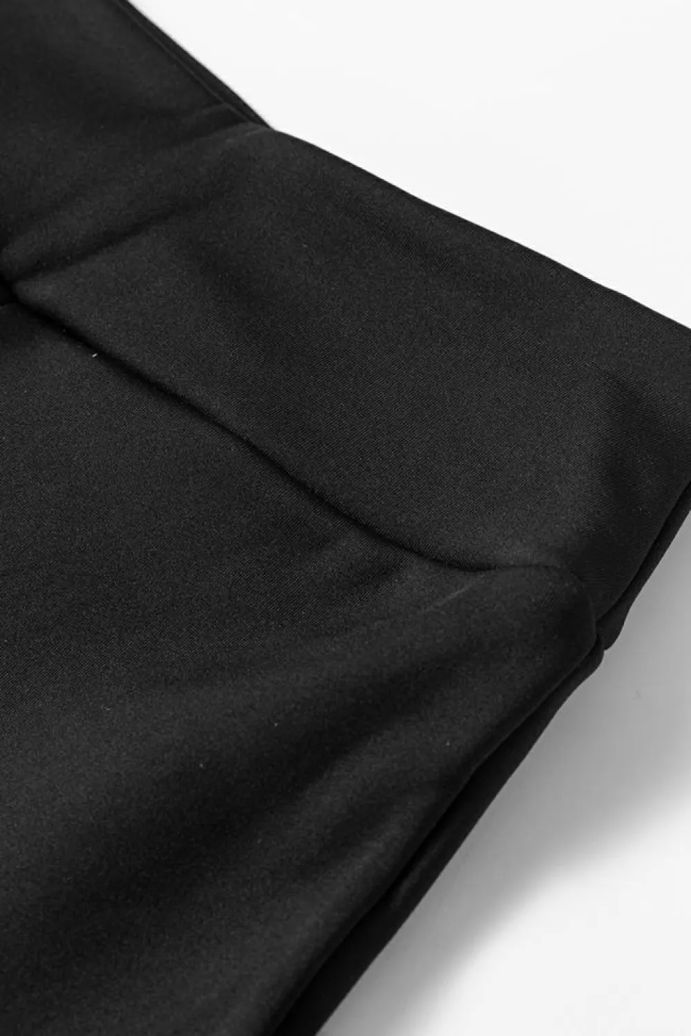 Fashion Dear-Lover Thermal Lined Split Flare Leg Pants Black