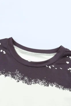 Discount Dear-Lover Tie Dye Bleached Crew Neck Short Sleeves T-shirt Black