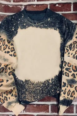 New Dear-Lover Tie Dye Leopard Drop Shoulder Sweatshirt Black