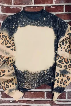 New Dear-Lover Tie Dye Leopard Drop Shoulder Sweatshirt Black