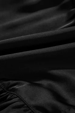 Hot Dear-Lover Tiered Ruffled Puff Sleeve Loose Fit Mini Dress Black