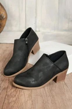 Clearance Dear-Lover Tulip Opening Suede Ankle Boots Black
