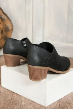 Clearance Dear-Lover Tulip Opening Suede Ankle Boots Black