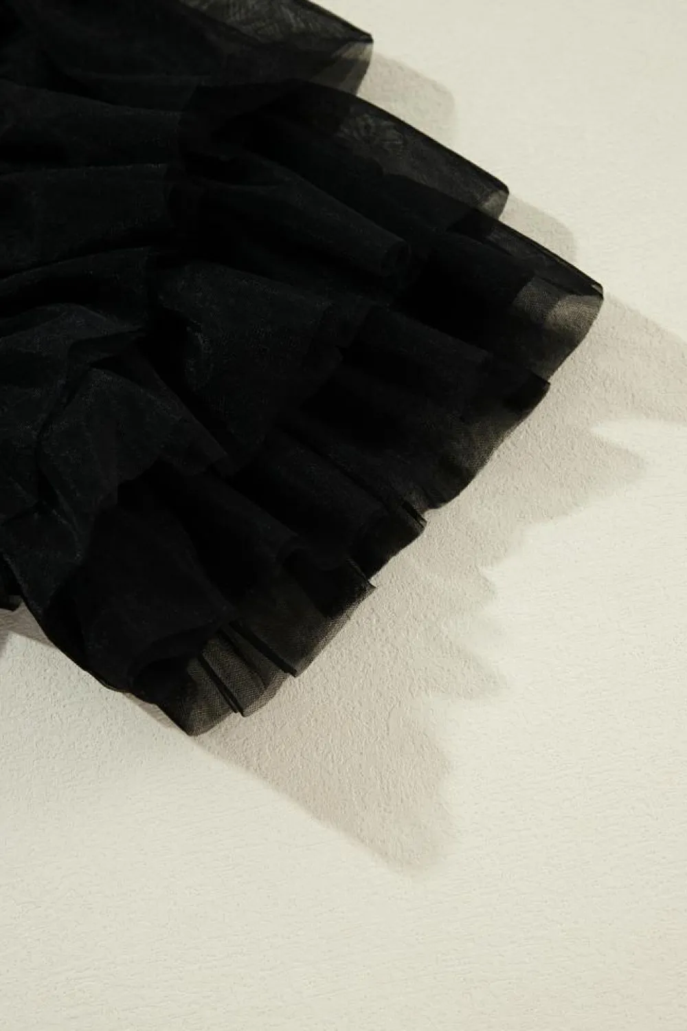 Hot Dear-Lover Tulle Ruffle Sleeve Blouse Black