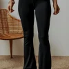 New Dear-Lover V Shape High Waist Flared Leggings Black