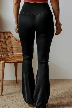 New Dear-Lover V Shape High Waist Flared Leggings Black