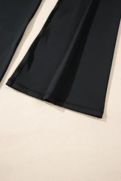New Dear-Lover V Shape High Waist Flared Leggings Black