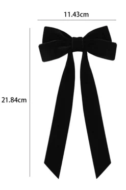 Sale Dear-Lover Velvet Bowknot Frenchy Girl Fashion Hair Clip Black