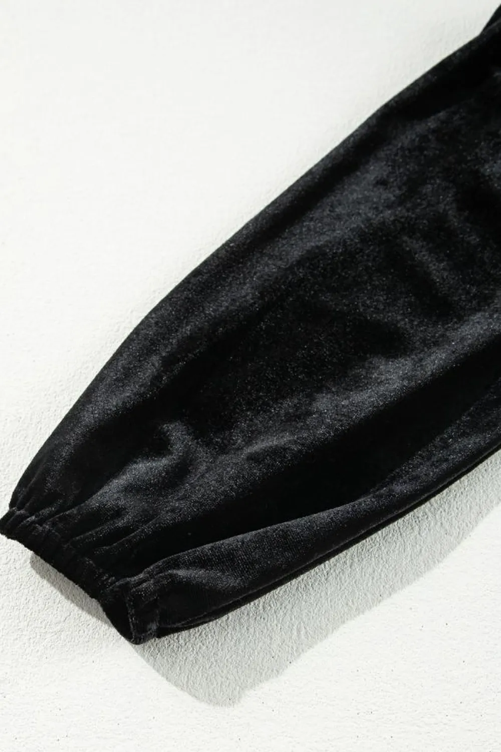 Clearance Dear-Lover Velvet Long Sleeve Surplice High Waist Mini Dress Black