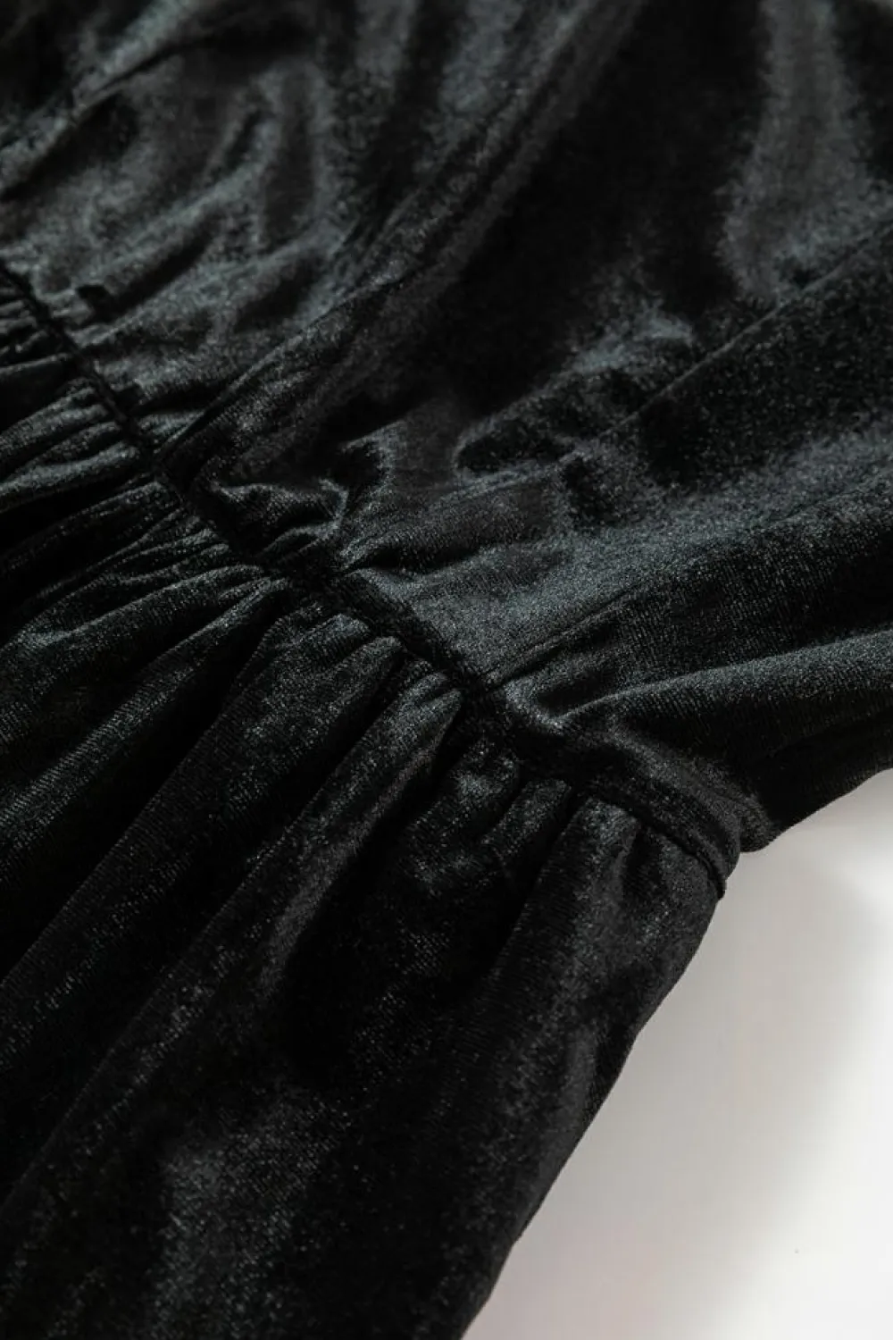 Clearance Dear-Lover Velvet Square Neck Sleeveless High Waist Mini Dress with Pockets Black