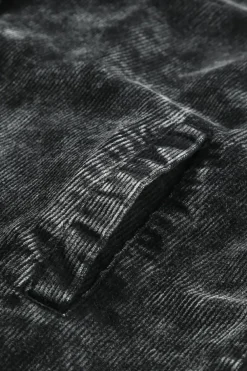 Hot Dear-Lover Vintage Distressed Mineral Wash Oversized Shacket Black