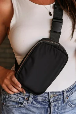 Clearance Dear-Lover Waterproof Zipped Crossbody Chest Bag 20*5*14cm Black
