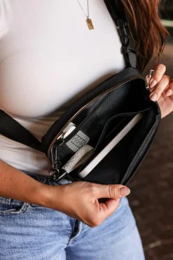 Clearance Dear-Lover Waterproof Zipped Crossbody Chest Bag 20*5*14cm Black
