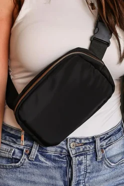 Clearance Dear-Lover Waterproof Zipped Crossbody Chest Bag 20*5*14cm Black