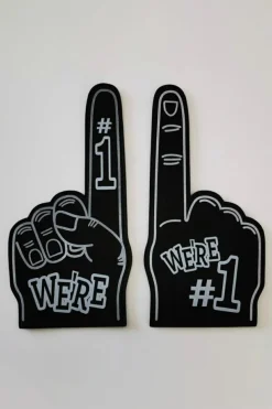 Best Dear-Lover WE'RE NO.1 Game Day EVA Foam Cheering Gloves Black