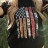 Best Dear-Lover Western American Flag Graphic Tee Black