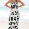 Outlet Dear-Lover Western  Aztec Printed Fashion Vacation Sundress Black