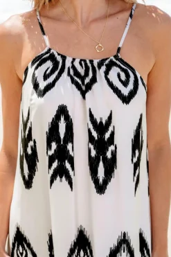 Outlet Dear-Lover Western  Aztec Printed Fashion Vacation Sundress Black