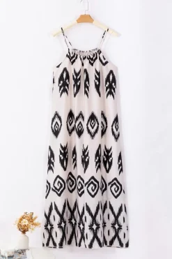 Outlet Dear-Lover Western  Aztec Printed Fashion Vacation Sundress Black