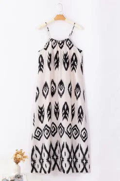 Outlet Dear-Lover Western  Aztec Printed Fashion Vacation Sundress Black