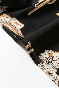 Clearance Dear-Lover Western Print Tiered Ruffled High Waist Maxi Skirt Black
