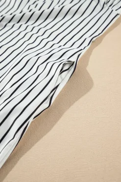 Clearance Dear-Lover Striped Vest Shift Maxi Dress Black White