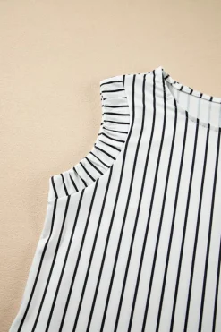 Clearance Dear-Lover Striped Vest Shift Maxi Dress Black White