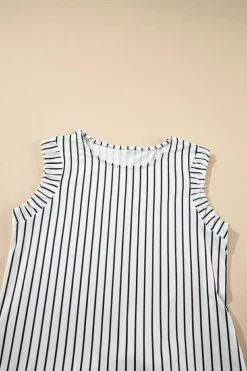 Clearance Dear-Lover Striped Vest Shift Maxi Dress Black White