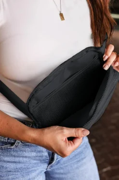 Online Dear-Lover Wide Belt Zipped Square Crossbody Bag Black