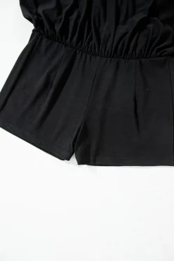 Online Dear-Lover Wide Waistband Ruched Skort Black