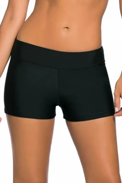 Discount Dear-Lover Wide Waistband Swimsuit Bottom Shorts Black