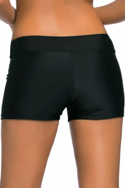 Discount Dear-Lover Wide Waistband Swimsuit Bottom Shorts Black