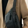 New Dear-Lover Woven Style PU Leather Large Crossbody Bag Black