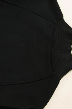 Outlet Dear-Lover Zipped Neck Pullover Drop Shoulder Sweatshirt Black