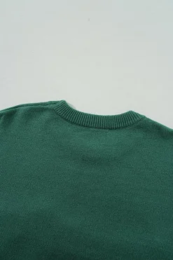 Outlet Dear-Lover Pearl Beaded Merry Casual Sweater Blackish Green