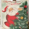 Clearance Dear-Lover Santa Claus Christmas Slogan Print Soft Blanket 125*150cm Blackish Green