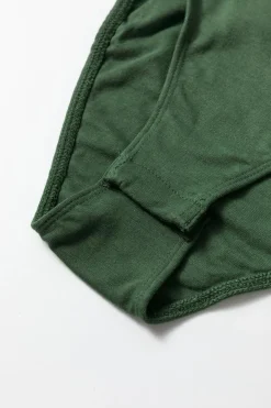 Discount Dear-Lover Solid Color Square Neck Long Sleeve Slim Fit Bodysuit Blackish Green