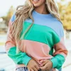Outlet Dear-Lover Colorblock Patchwork Drop Shoulder Sweatshirt Blossom